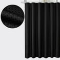 thumbnail image 1 of Shower Curtain Waffle Textured 120GSM Soft Fabric Bath Curtains with 12 Plastic Hooks, Water Repellent, Machine Washable - 72W" x 72H", Black, 1 of 2