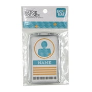 Pen + Gear Vertical Durable Plastic Metallic Badge Card Holder, Silver, 1 Count