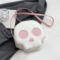 thumbnail image 2 of Bolso Cruzado Con Calavera para Mujer Correa Ajustable Halloween Con Dibujos Animados (Beige), 2 of 9