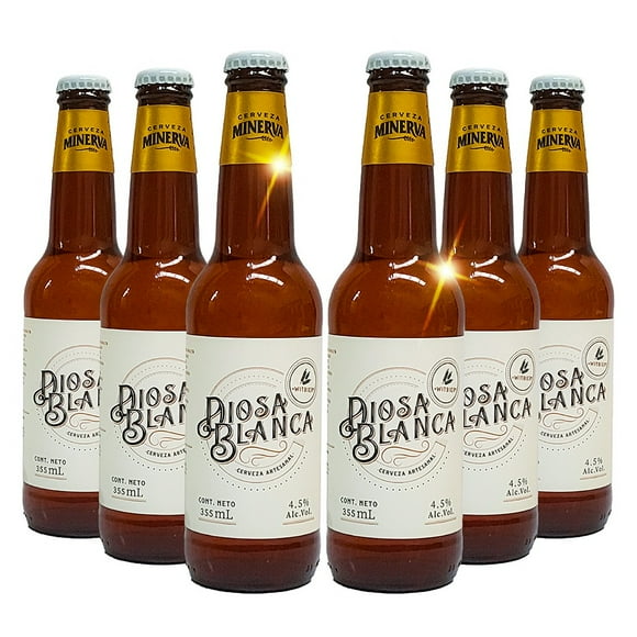 Six Pack Cerveza Artesanal Minerva Diosa Blanca 355ml C/u Minerva Cerveza Artesanal