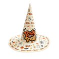 thumbnail image 2 of WULMLEO Halloween Hats for Women Assorted Quilted Witch Hats Varied Seasonal Prints Classic Pointed Wide Brim Cosplay Party Accessory E One Size, 2 of 9