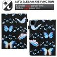 thumbnail image 3 of ELEHOLD for iPad Pro 11 inch 2024 Folding Leather Case with Card Slots Multi-Angle Viewing Kickstand Auto Wake/Sleep Full Body Protection Butterfly Flower Pattern Cover,Blue Butterflies, 3 of 8