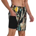 thumbnail image 2 of Balery Colorful Bulldog Duo Bañador para hombre, shorts de playa de secado rápido con entrepierna y forro de compresión-3X-Large, 2 of 6