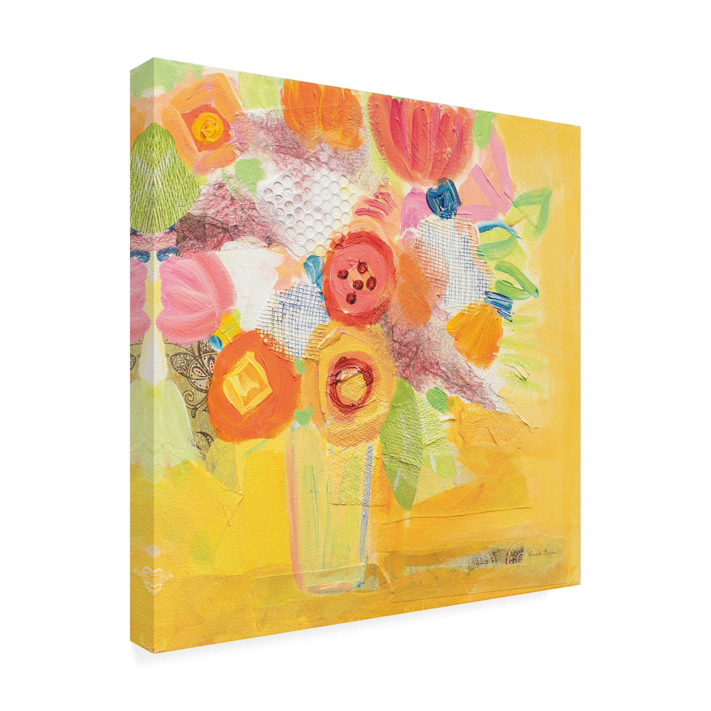 Farida Zaman 'Misty Yellow Floral' Canvas Art