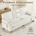 thumbnail image 6 of AAQZ 87" Corduroy Sofa Couch for Living Room, 3 Seater Deep Seat Comfy Couch in a Box, 2 Cushions, 2 Pillows Tool-Free Setup,White, 6 of 9