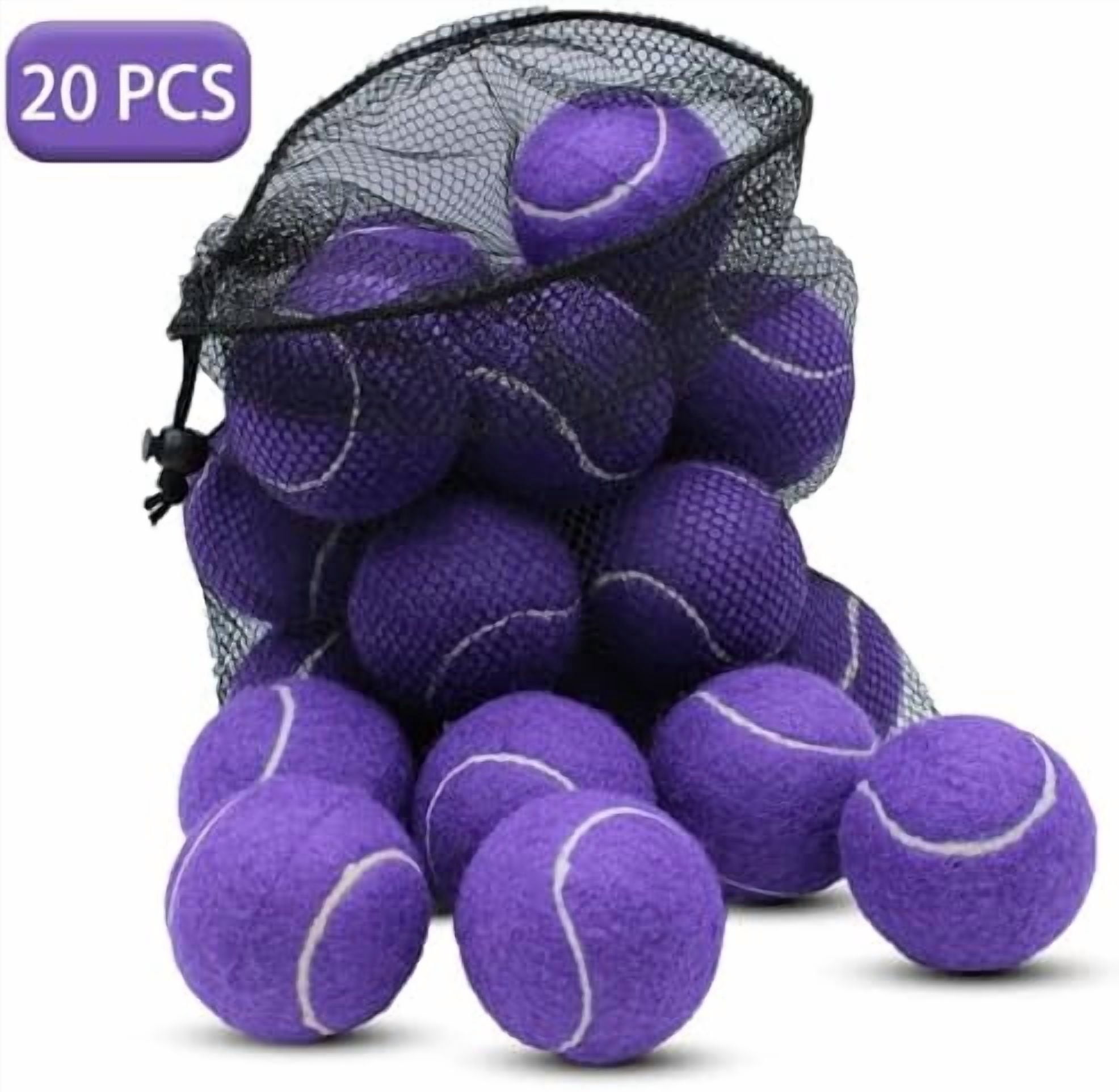 Tennis Balls, 20 Pack Training Tennis Balls,High Elasticity Practice Tennis for Beginner, Exercise Playing Balls for Pet Dog Purple