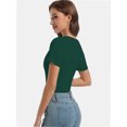 thumbnail image 5 of Womens Summer Short Sleeve T Shirts Knit Slim Fit One Piece Cutout Scoop Neck Going Out Date Night Tops, 5 of 6