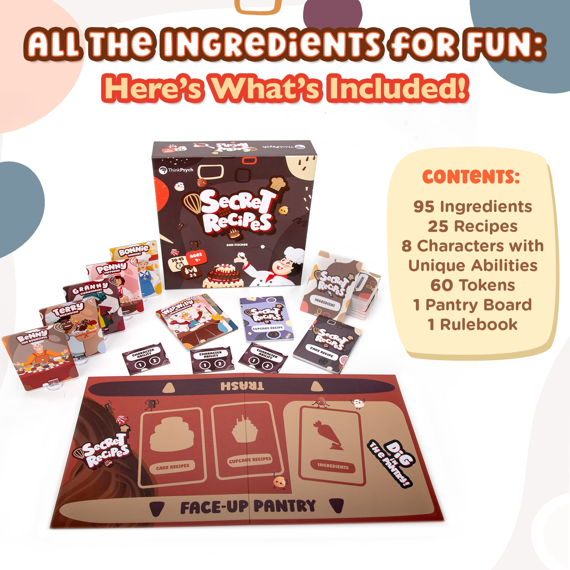 ThinkPsych Secret Recipes Card Game – Go Fish Style Card Game for Ages 8+ – 2 to 5 Players