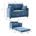 thumbnail image 3 of GAOHAPY 52" Loveseat Sleeper Sofa Bed,2 in 1 Convertible Floor Sofa Bed for Small Spaces,Pull Out Couch with Deep Seat,2 Pillows and Solid Frame Floor Couch for Living Room,Apartment, 3 of 9
