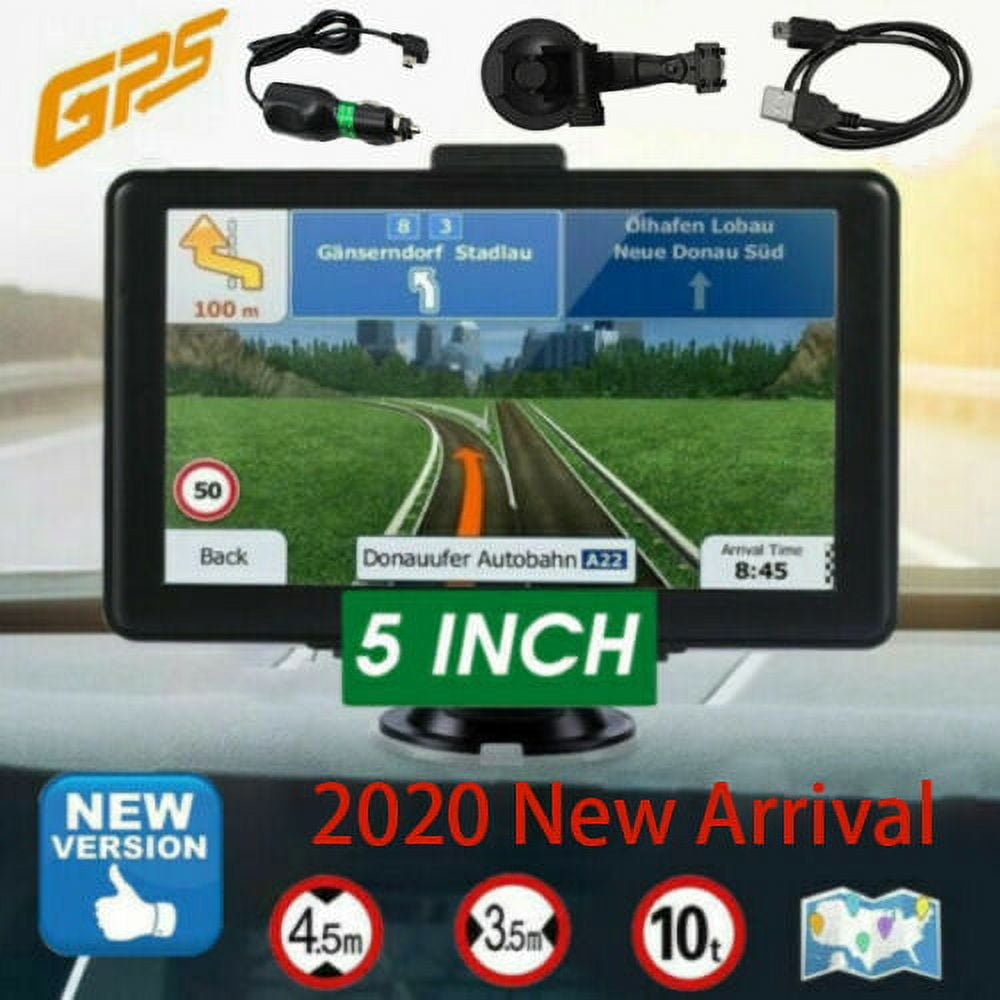 Raphary GPS Navigation for Car 5 Touchscreen 8GB+128M Vehicle GPS  Navigator System Real Voice Spoken Turn Direction Reminding GPS for Car 