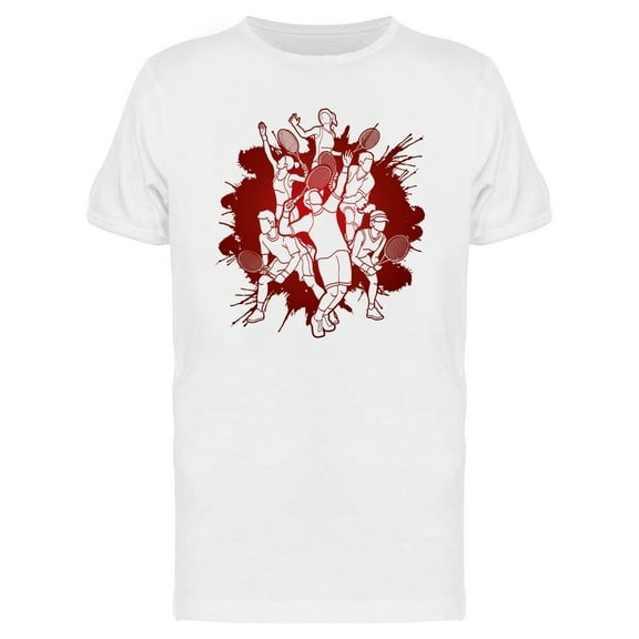 Tennis Players Red Splash T-Shirt Men -Image by Shutterstock, Male Large