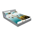 thumbnail image 2 of Ambesonne Cartoon Fitted Sheet & Pillow Sham Set, Alien Planets Galaxy, Queen, Multicolor, 2 of 2