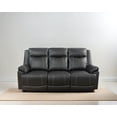 thumbnail image 4 of Golden Furniture 3PCS Black Semi PU Synthetic Leather Couch Living Room Sofa Set, 4 of 5