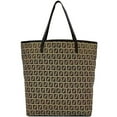 thumbnail image 2 of Pre-Owned Fendi Tote Bag ec-21844 Beige Brown Zucchino Canvas Leather FENDI FF Unisex... (Good), 2 of 11