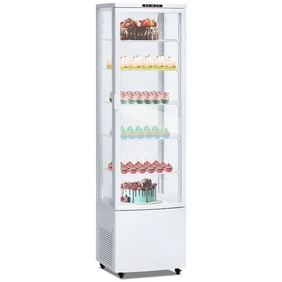 Yesurprise 308L Commercial Cake Display Refrigerator Single-Door Merchandiser with Universal wheel LED Lighting Countertop/Floor Refrigerator
