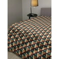 thumbnail image 2 of Abstract Down Alternative Comforter, Pattern of Retro Style Squares Checkered Design Geometrical Elements, Microfiber Quilt for All Season, 5 Sizes, Black Vermilion Beige, by Ambesonne, 2 of 3