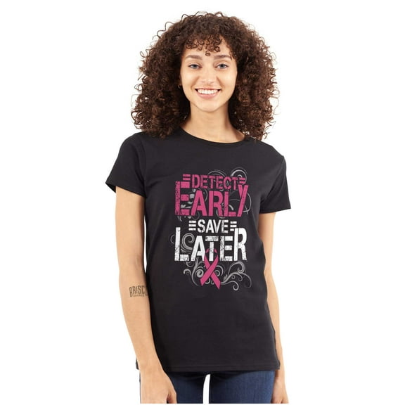 Detect Early Save Later Support Womens Slim Fit Graphic Tee Brisco Brands S