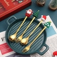 thumbnail image 4 of 1 Set of Stainless Steel Spoons Dessert Spoons Christmas Tableware Cake Serving Forks, 4 of 9