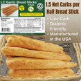 Low Carb Garlic Bread Sticks (8 Pack) Soft Texture Diabetic