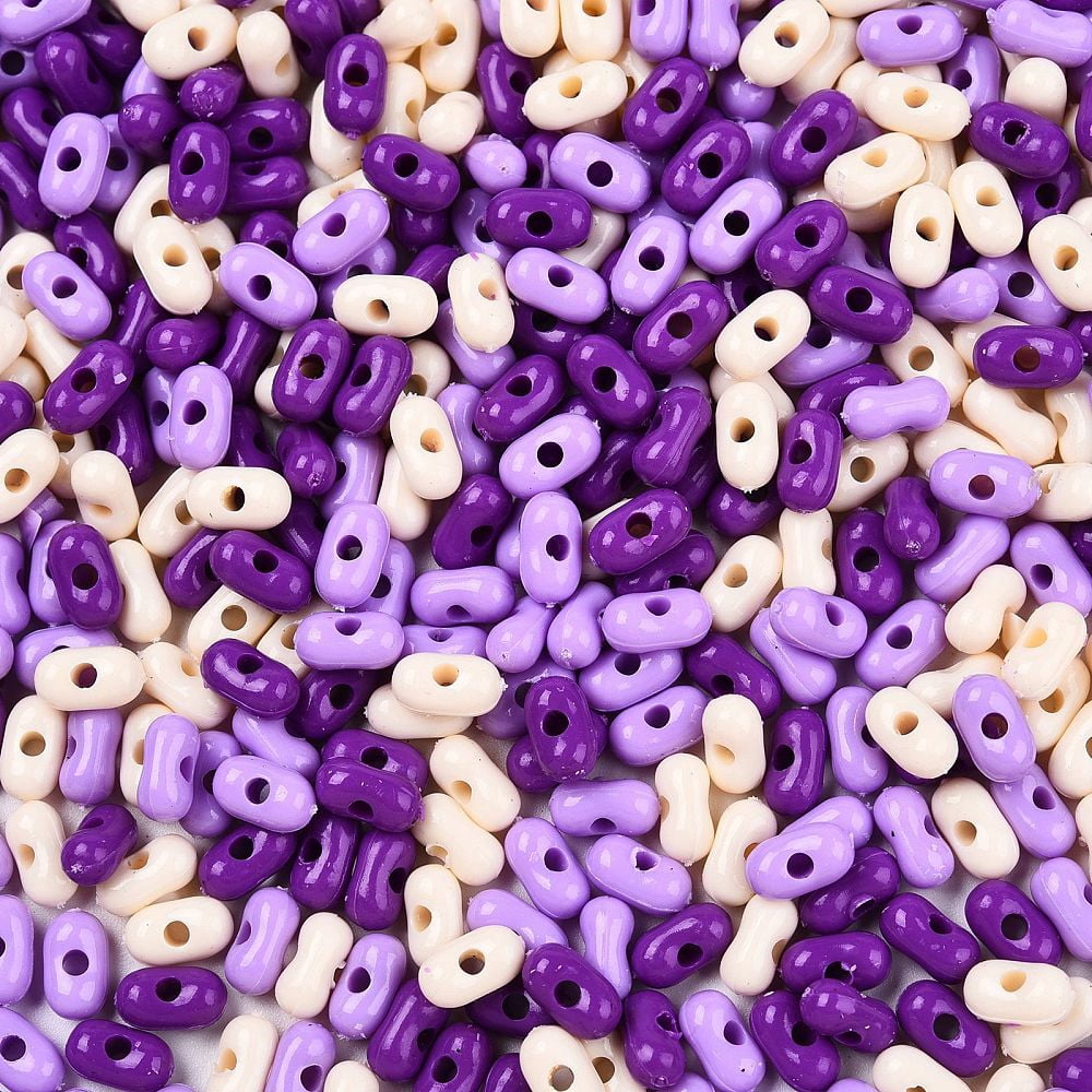Opaque Acrylic Beads Peanut Purple 6.5x4x3mm Hole: 1.5mm about 9998pcs/500g 500gs