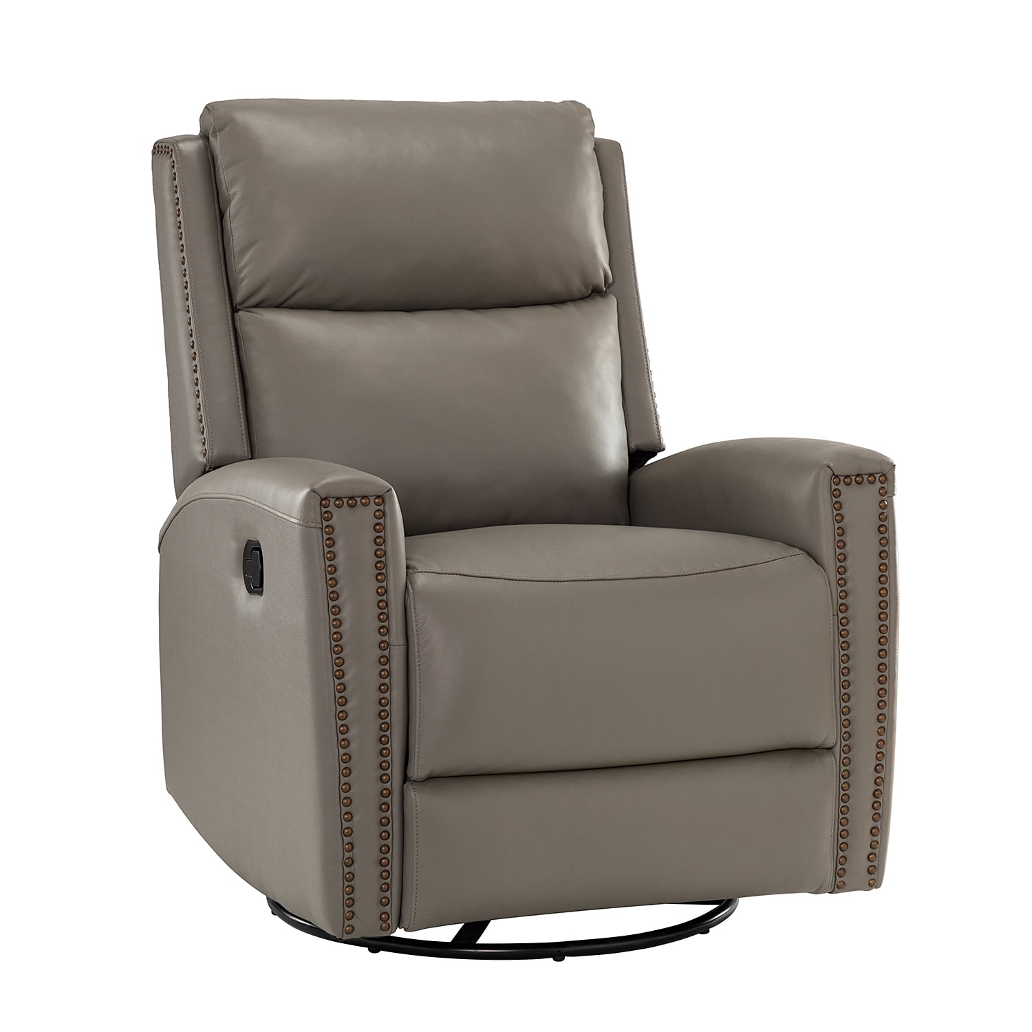 ARTFUL LIVING DESIGN Genuine Leather Swivel Rocker Recliner with