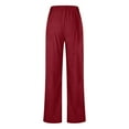 thumbnail image 5 of ManxiVoo Womens Casual Corduroy Pants with Elastic Waist Straight Leg Design Comfort Fit Ribbed Textured Everyday Trousers XL Size Wine, 5 of 5