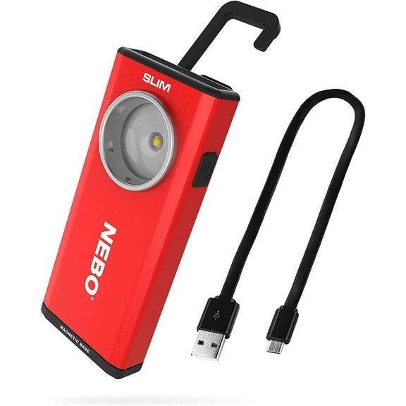 NEBO Slim Red Work Light, USB Rechargeable Bright Pocket Light with Clip