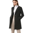 thumbnail image 1 of Abrigo Allegra K Largo Invierno Negocios Minimalista Sin Cuello Negro L, 1 of 6