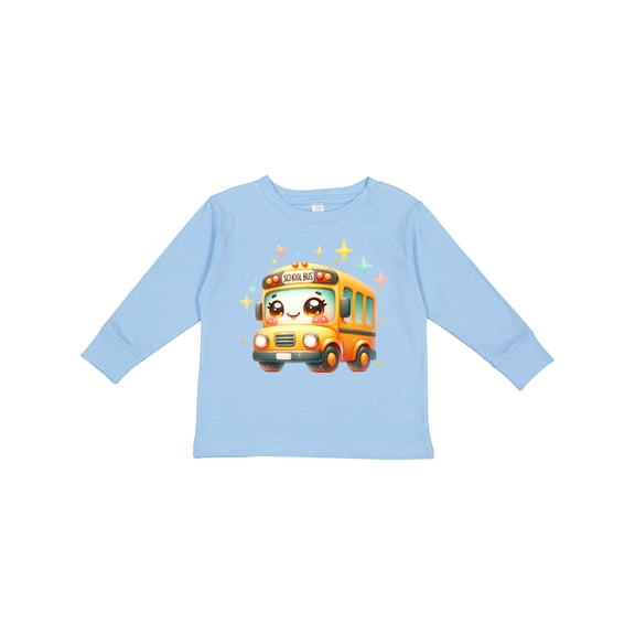 Inktastic Cute School Bus Boys or Girls Long Sleeve Toddler T-Shirt