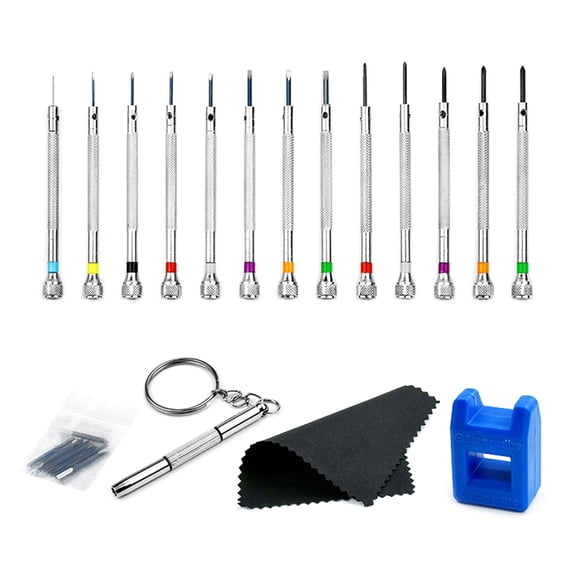 Zeiwohndc 13Pcs Watchmaker Screwdriver Set 0.6-2.0mm Precision Screwdriver for Watch
