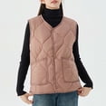 thumbnail image 3 of qolati Womens Quilted Puffer Vest Button Down Sleeveless Jackets Lightweight Padded Gilet Outerwear 2024 Fashion Warm Winter Coats With Pockets, 3 of 6