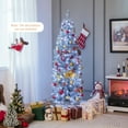 thumbnail image 2 of Patiojoy 6FT Pre-lit Artificial Christmas Tree Hinged Pencil Xmas Tree w/475 Branch Tips 250 Cold-white LED Lights, 2 of 10