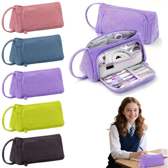 Under $5 dollars!Special Pencil Case Pouch, Large Capacity Pencil Case ForTeens High Capacity Pencil Pouch Multi-compartment With Zipper Pen Bag For Office Supplies Stationery Organizer, Black
