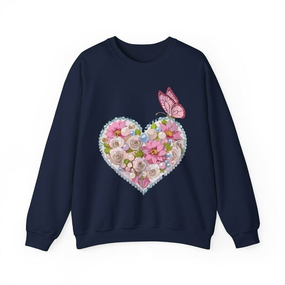 Floral Heart Sweatshirt, Floral Love Sweatshirt, Valentine's Day Sweatshirt, Heart Floral Sweatshirt