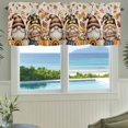 thumbnail image 3 of Yellow Orange Gnomes Fall Farmhouse Short Window Curtain Valances, Pumpkins Thanksgiving Botanical Leaves Rod Pocket Kitchen Valances for Living Room Bedroom Bathroom Cafe 42" x 12", 3 of 8