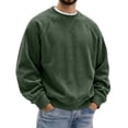 thumbnail image 3 of Corduroy Sweatshirts for Men 2026 Fall Winter Long Sleeve Plain Relaxed Fit Crewneck Sweatshirt Mens Pullover Top, 3 of 5