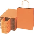 thumbnail image 3 of NexMint 24 Pack Halloween Pumpkin Orange Kraft Paper Gift Bags with Handle 10.5x8 Inch, 3 of 8