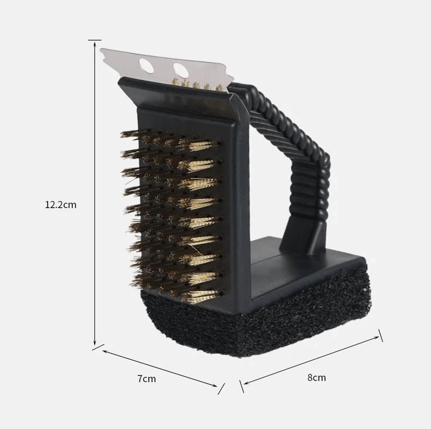 1Pcs Bbq Accessories Triple Barbecue Grill Brush Copper Steel Cleaning Brushes
