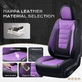 thumbnail image 2 of Coverado Front Car Seat Covers, Stylish Faux Leather 2 Seat Protectors, Automotive Interior Accessories Universal Fit for Most Cars, Black & Purple, 2 of 7