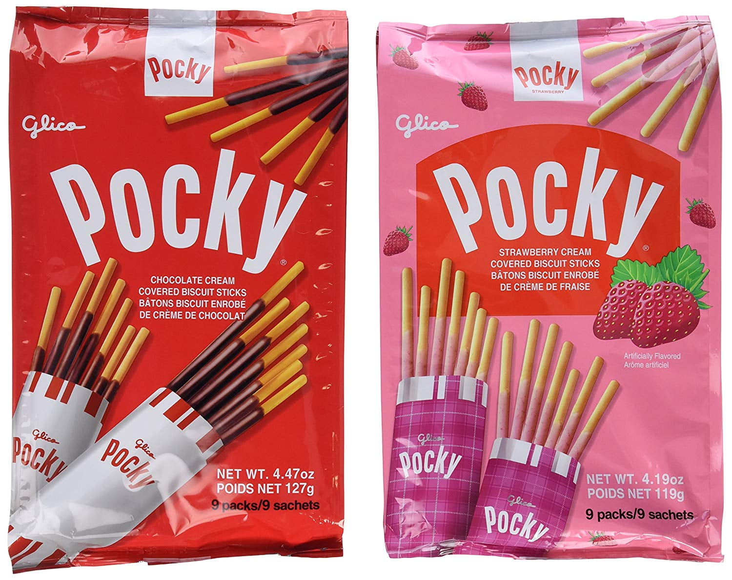 Glico Pocky Chocolate Strawberry Family Pack Party Pack 9 Pack (2