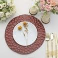 thumbnail image 2 of Efavormart 6 Pack | 13" Burgundy Plastic Hammered Rim Dinner Charger Plates, Decorative Disposable Irregular Round Serving Plates, 2 of 11