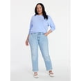 thumbnail image 2 of Time and Tru Women's Crewneck Sweater with Long Sleeves, Lightweight, Sizes XS-XXXL, 2 of 6