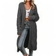 thumbnail image 6 of Gytharion Women's Duster Knit Cardigans Open Front Long Sleeve Cardigan Sweaters Solid Color Fall Winter Long Cardigans, 6 of 8