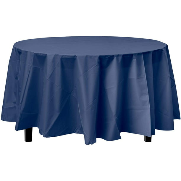 Navy Blue Round Table Covers, Disposable Tablecloths For 60 Inch Round Tables