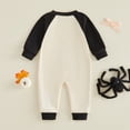 thumbnail image 6 of CONROSES Halloween Toddler Boys Jumpsuits Hallowmas Ghost Graphic Onesies Long Sleeve Zipper Warm Winter One Piece Footless Romper For Baby, Size 6-12 Months, 6 of 9