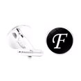 thumbnail image 1 of pitrice 1 Pair Men's Letter Cufflink Wedding Formal Initial Alphabet Stainless Steel Cufflink, Letter F, 1 of 9