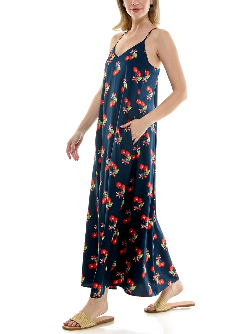 nicole miller maxi dress Women's Printed Satin Slip Dress, Size: Small, Boheme Rose quarter sleeves My Style: Rent The Runway