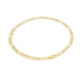 thumbnail image 4 of Nuragold 14k Real Yellow Gold Solid Figaro Link 4mm Diamond Cut Pave Chain Bracelet (7"-9") Two Tone Italian Jewelry for Men & Women, 4 of 10