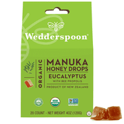 Wedderspoon Organic Manuka Honey Drops Eucalyptus, 20 Count