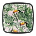 thumbnail image 1 of 4 Pcs Square Cabinet Handle Cupboard Knob Drawer Pulls Handle Jungle Palm Hummingbird Drawer Knobs with Screws Furniture Decoration, 1 of 7